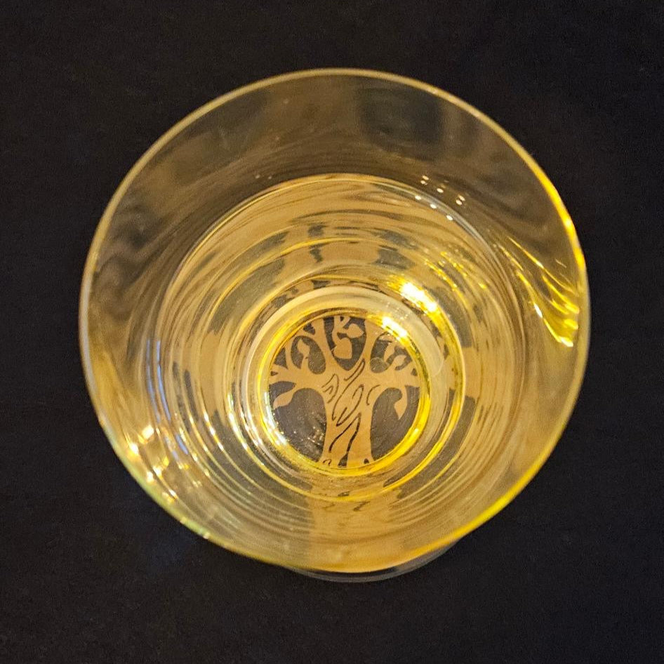 Glas-Untersetzer Lebensbaum gold Ø 9cm