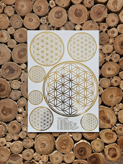 Aufkleber / Sticker Blume des Lebens A4 in Gold